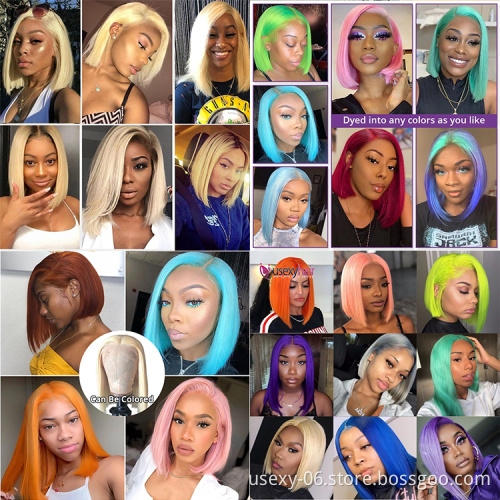 Wholesale Transparent HD Full Lace Bob Human Hair Lace Frontal Wigs For Black Women Brazilian Virgin Hair Lace Front Wig